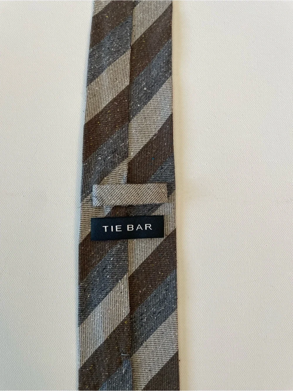 The Tie Bar Gray and Black Striped Necktie